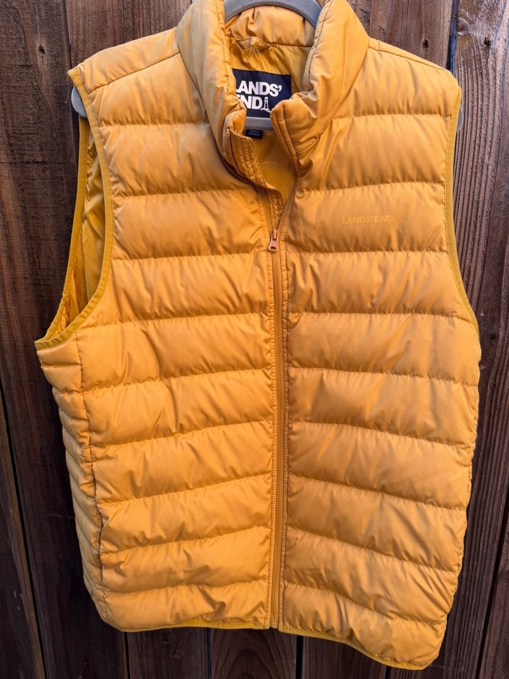 Lands' End Golden Yellow Quilted DownPuffer Vest size Large
